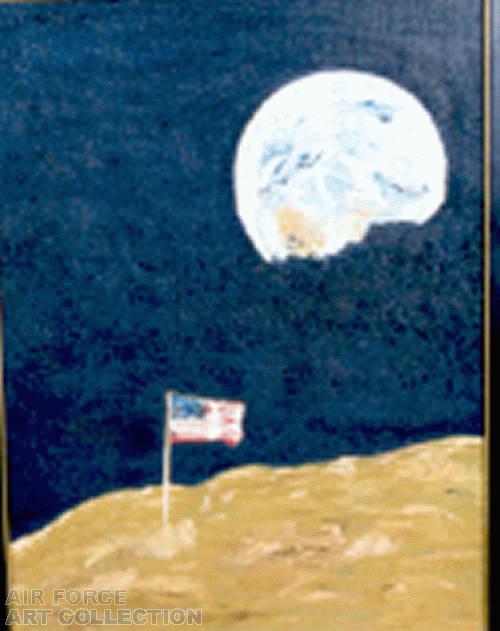 AMERICAN FLAG ON MOON